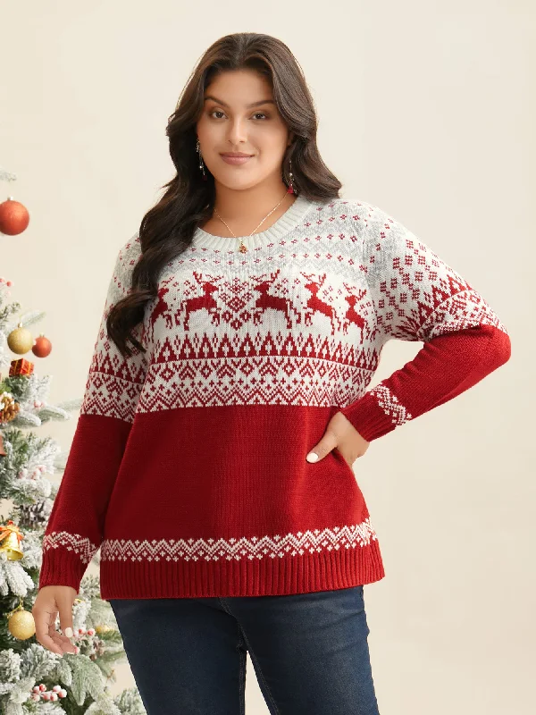 Supersoft Essentials Reindeer Print Round Neck Pullover