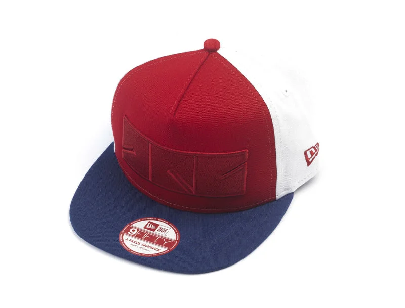 8FIVE2 OG Logo Box New Era Snapback in Scarlet/LT Royal