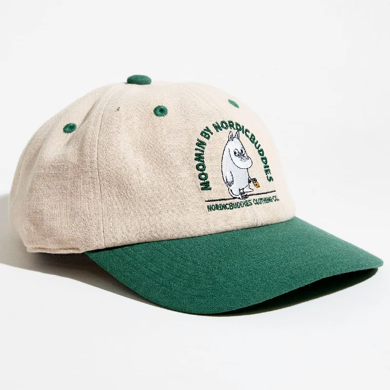 Moomintroll's Flower Adult Cap - Beige and Dark Green