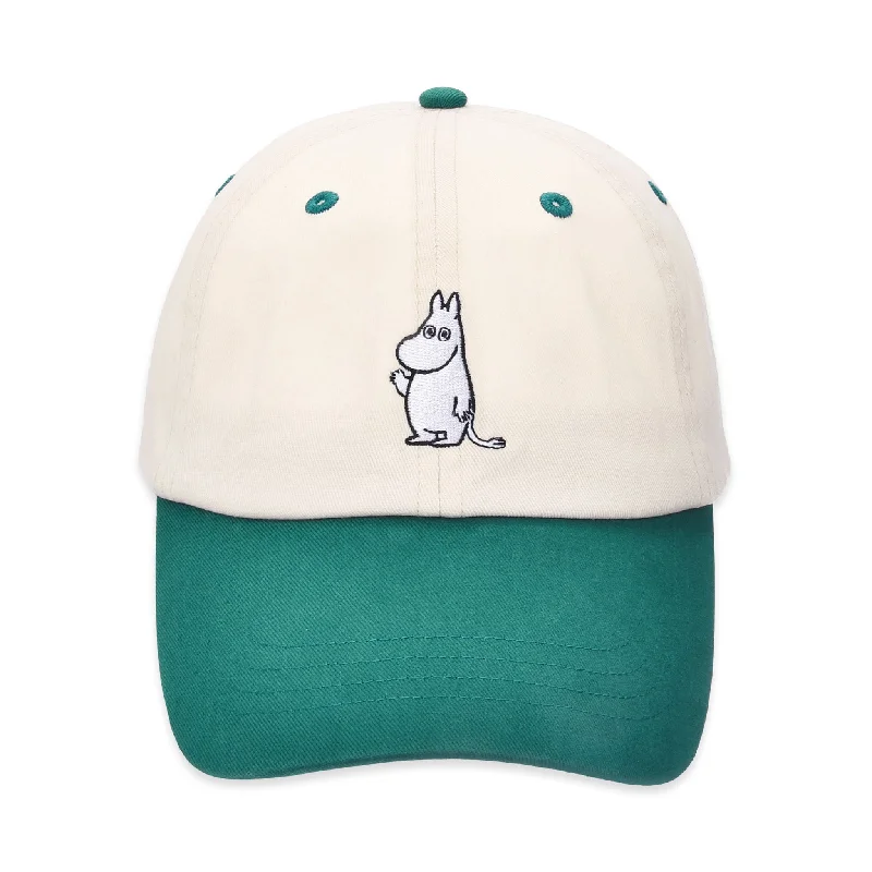 Moomintroll's Greeting Baseball Cap - Beige and Dark Green