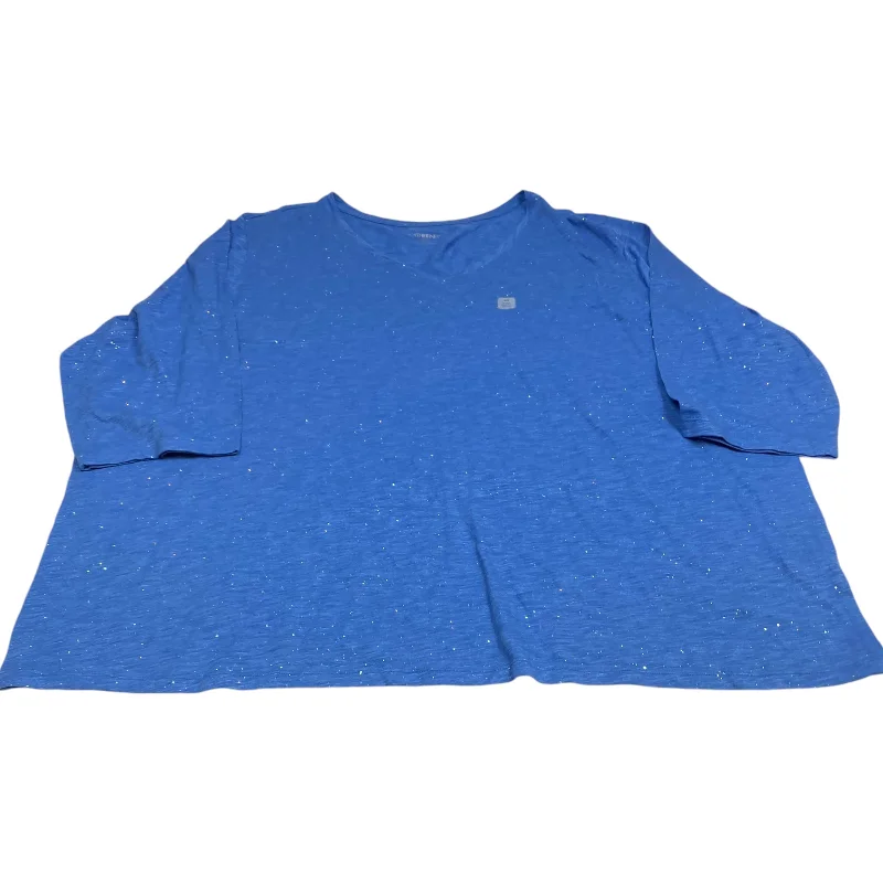 Top 3/4 Sleeve By Catherines In Blue, Size: 4x