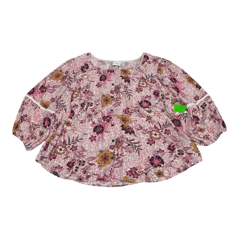 Top 3/4 Sleeve By Knox Rose In Pink & Purple, Size: Xxl