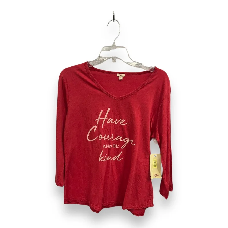 Top 3/4 Sleeve By Reba In Red, Size: Xl