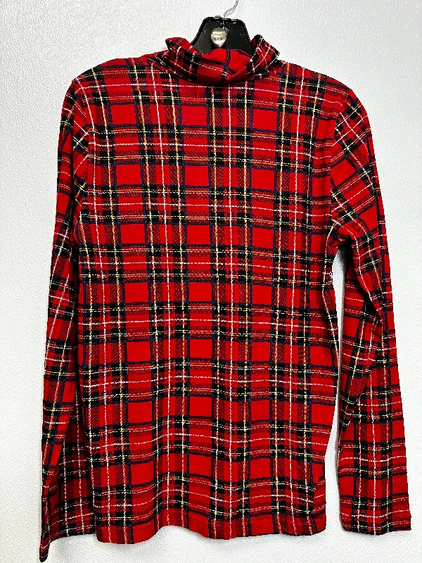 Top Long Sleeve Basic By J Crew O In Plaid, Size: M