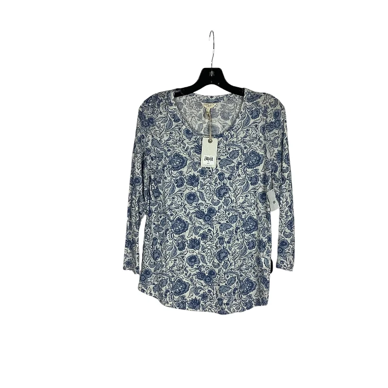 Top Long Sleeve Basic By Lucky Brand In Blue & White, Size: S