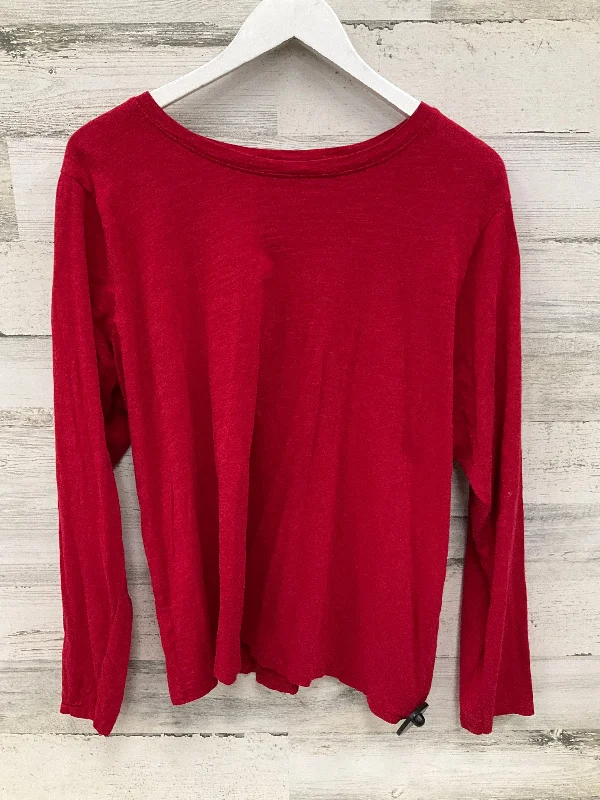 Top Long Sleeve Basic By Sonoma In Red, Size: Xxl