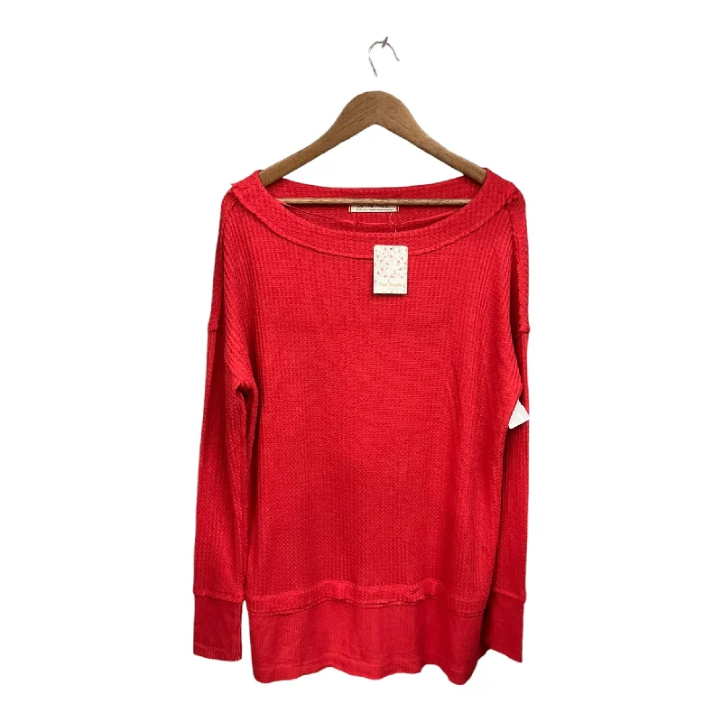 Top Long Sleeve By Anthropologie In Red, Size: S