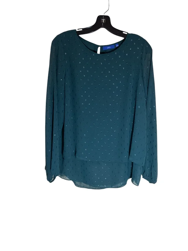 Top Long Sleeve By Apt 9 In Green, Size: L