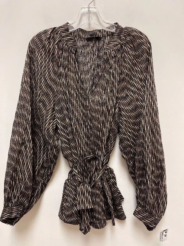 Top Long Sleeve By Banana Republic In Brown, Size: Xl