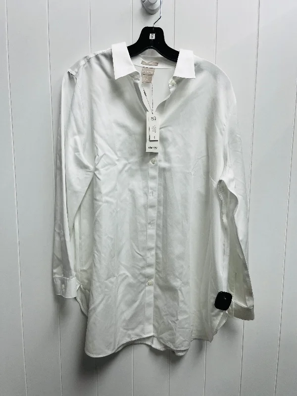 Top Long Sleeve By Chicos In White, Size: Xl