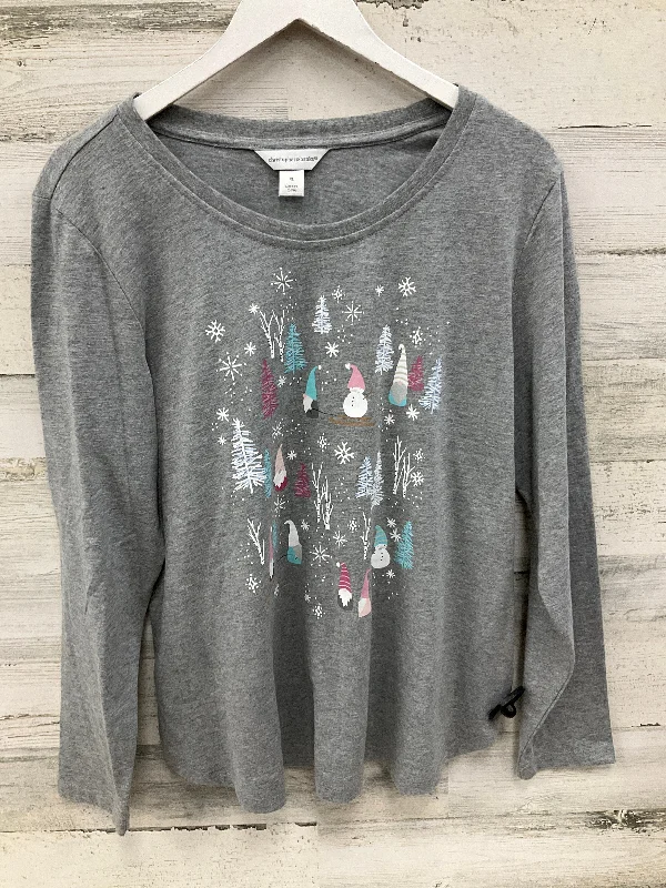 Top Long Sleeve By Christopher And Banks In Grey, Size: Xl