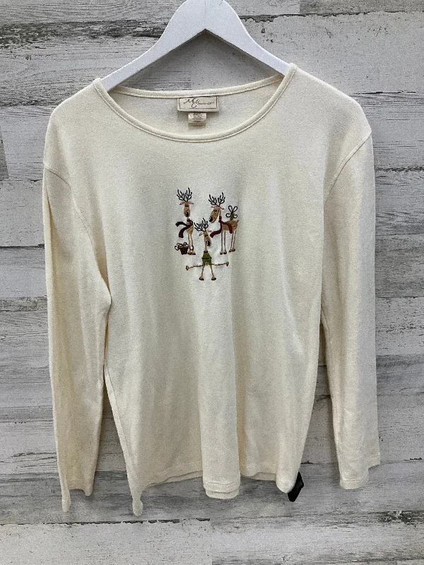 Top Long Sleeve By Clothes Mentor In Cream, Size: Xl