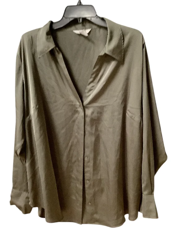 Top Long Sleeve By H&m In Green, Size: Xxl