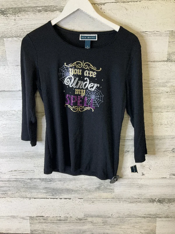 Top Long Sleeve By Karen Scott In Black, Size: S