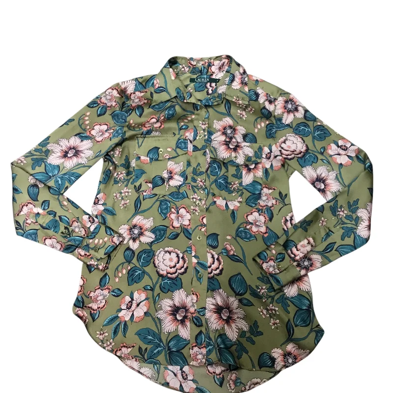 Top Long Sleeve By Lauren By Ralph Lauren In Floral Print, Size: S