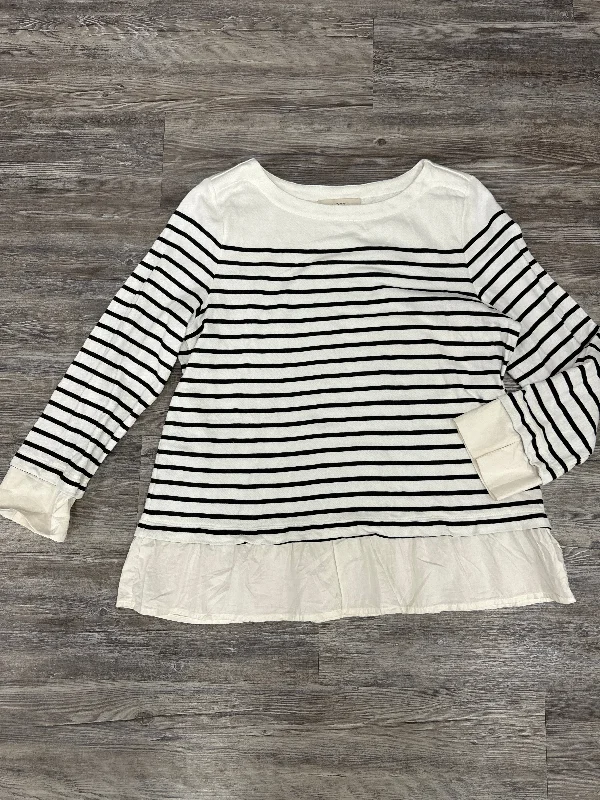 Top Long Sleeve By Loft In Striped Pattern, Size: Xl