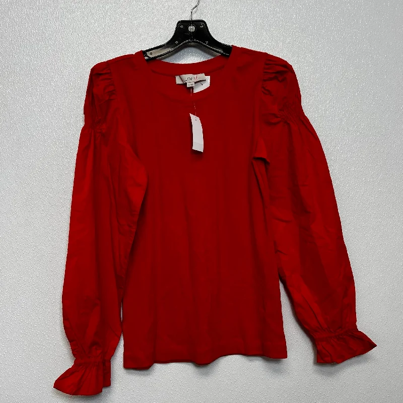 Top Long Sleeve By Loft O In Red, Size: S