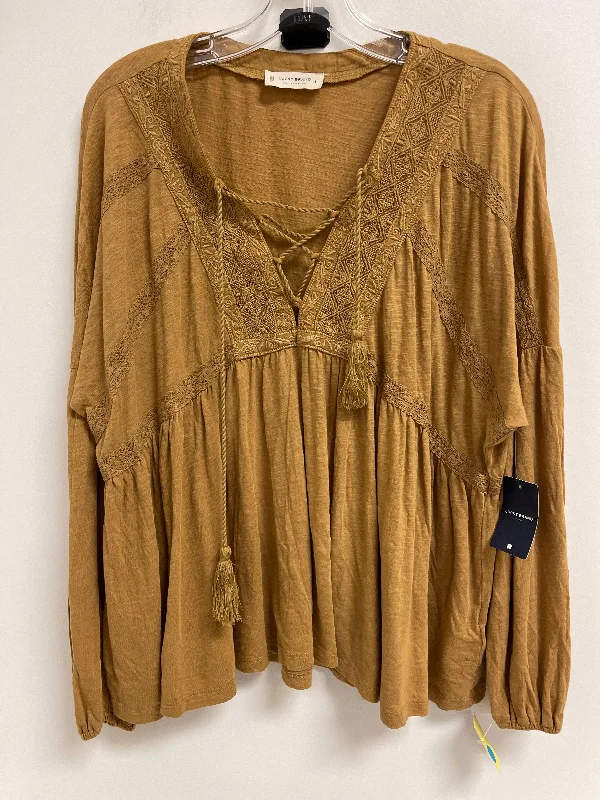 Top Long Sleeve By Lucky Brand In Yellow, Size: L