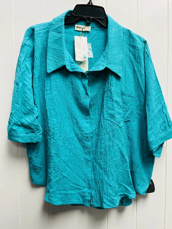 Top Long Sleeve By new in  In Teal, Size: L