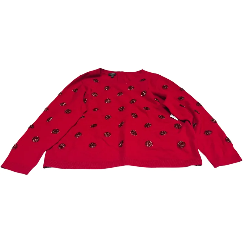 Top Long Sleeve By Talbots In Red, Size: 2x