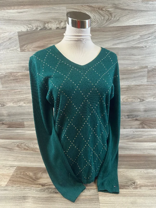 Top Long Sleeve By Tommy Hilfiger In Gold & Green, Size: M