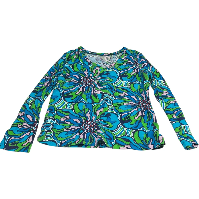 Top Long Sleeve Designer By Lilly Pulitzer In Blue, Size: Xl