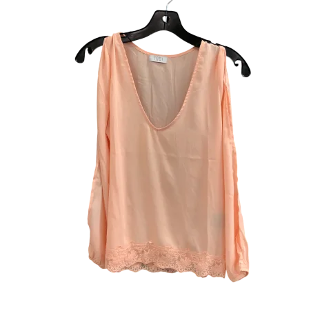 Top Long Sleeve Designer By Tobi In Peach, Size: S