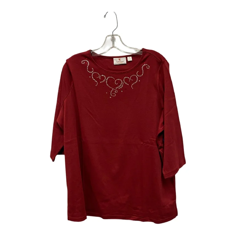 Top Ls By Quaker Factory In Red, Size:1X