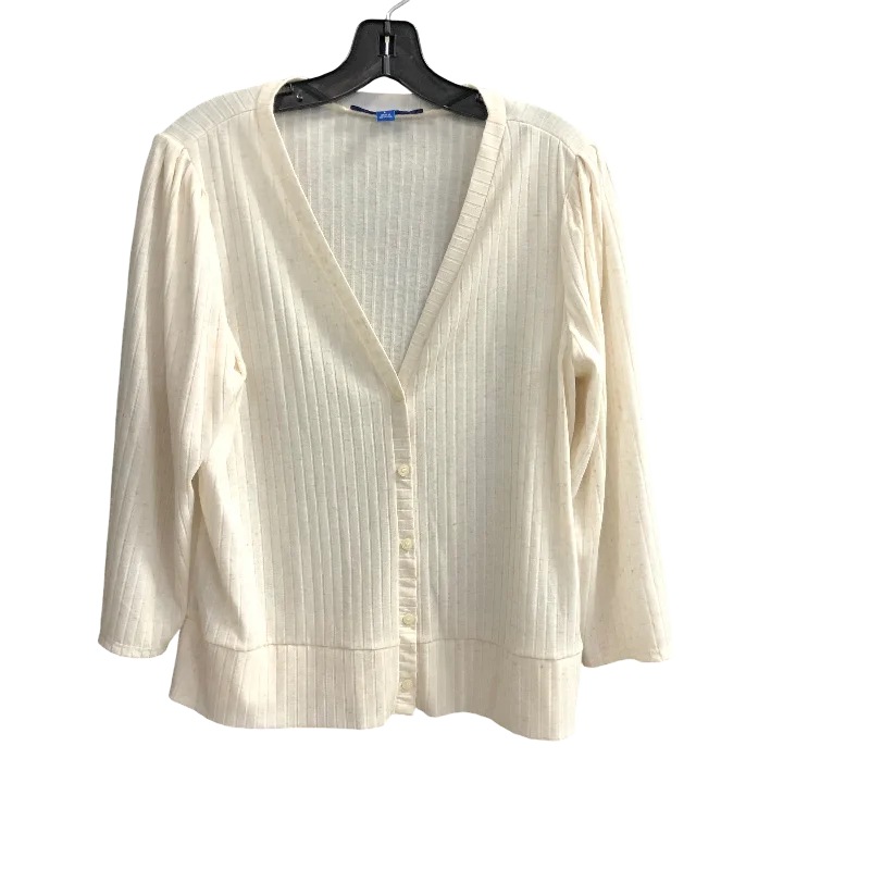 Cardigan By Apt 9 In Cream, Size: L