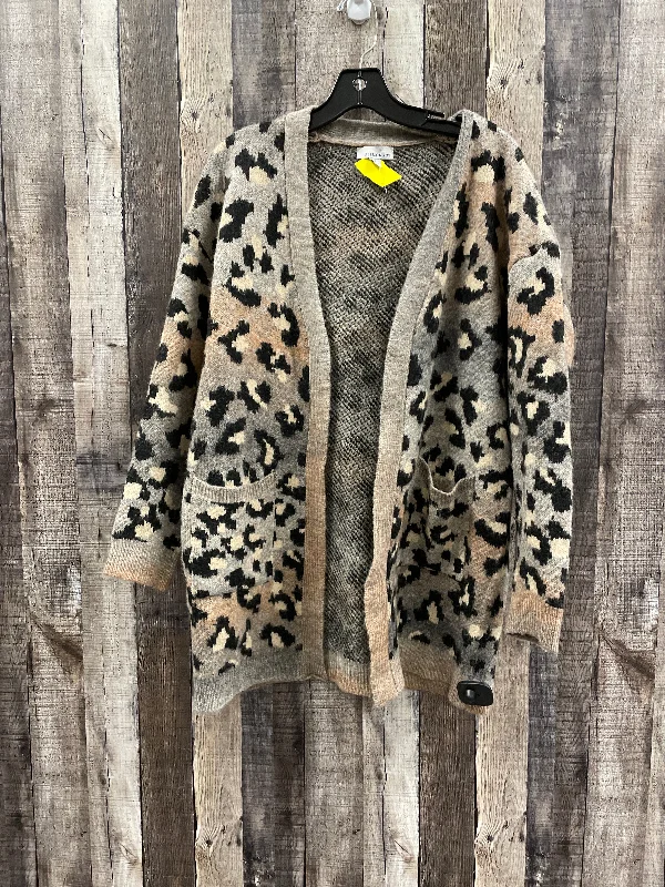 Sweater Cardigan By Allison Joy In Leopard Print, Size: S