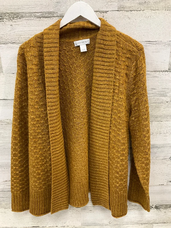 Sweater Cardigan By Christopher And Banks In Yellow, Size: L