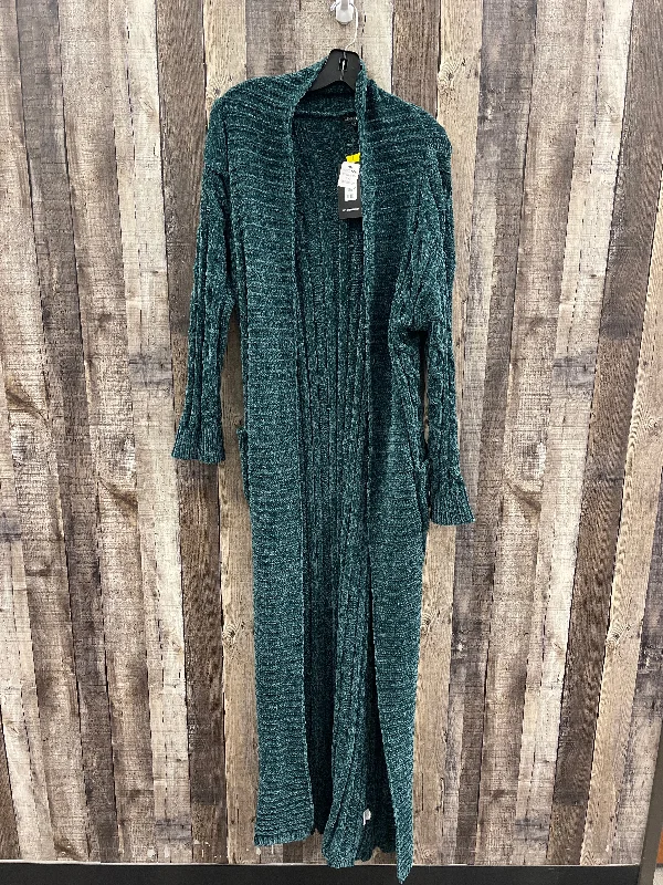 Sweater Cardigan By Fashion Nova In Green, Size: S