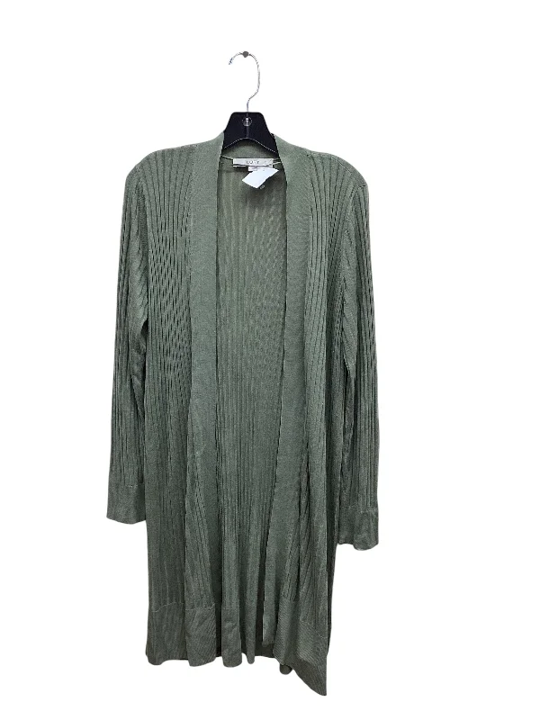 Sweater Cardigan By Loft In Green, Size: L