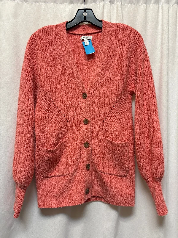 Sweater Cardigan By Nine West In Peach, Size: Xs