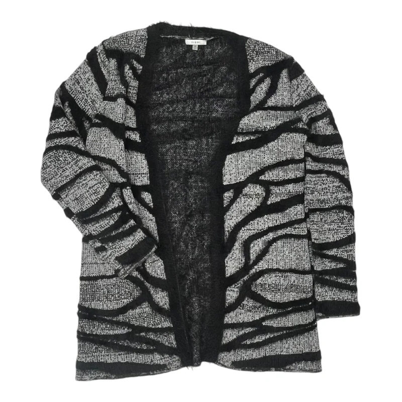 Sweater Cardigan By Sioni In Black & Grey, Size:M