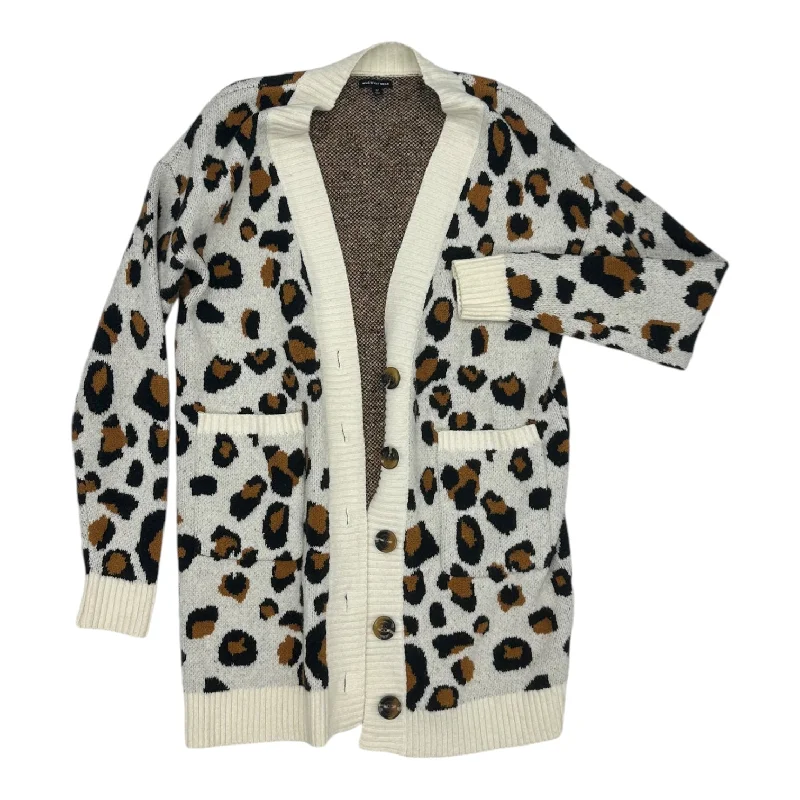 Sweater Cardigan By Who What Wear In Leopard Print, Size:M