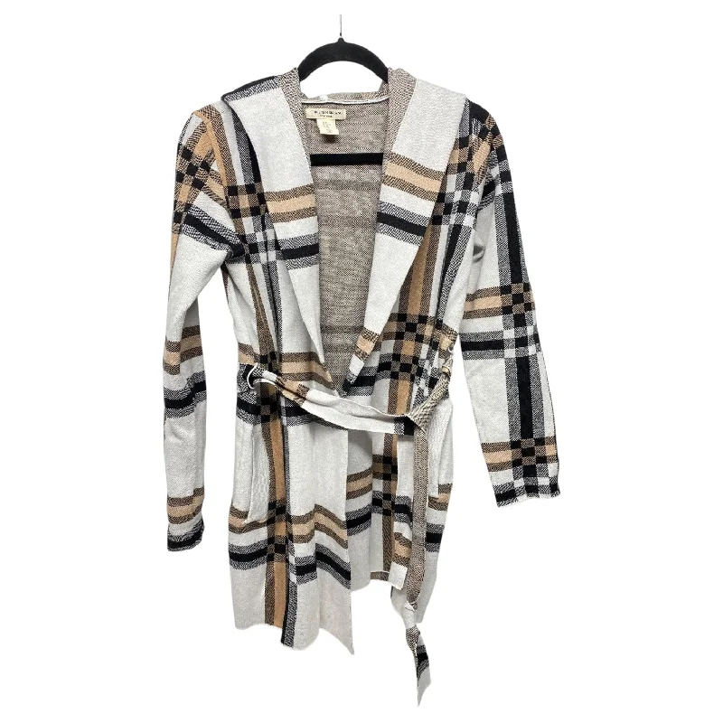 Cardigan By Christian Siriano In Plaid Pattern, Size: Xs