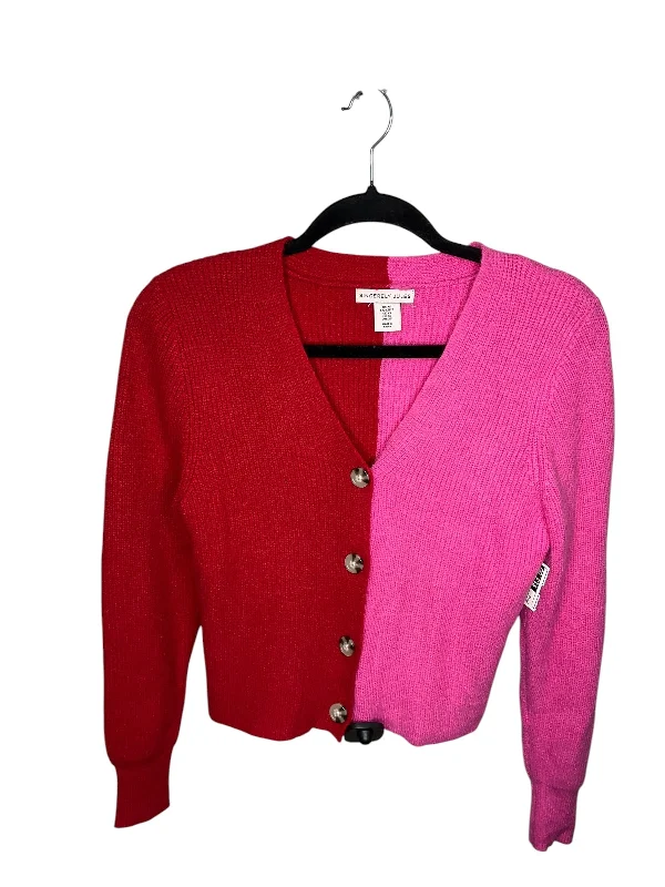 Cardigan By Clothes Mentor In Pink & Red, Size: Xs