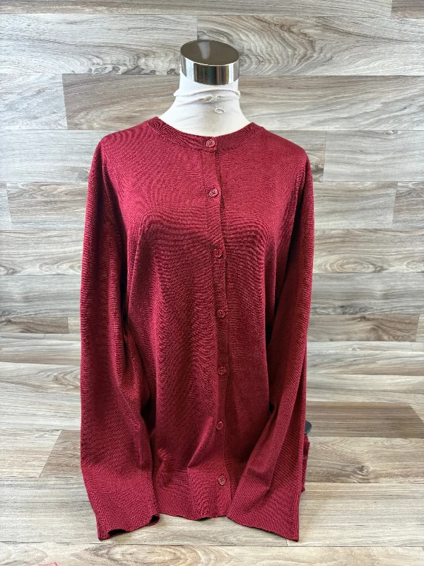 Cardigan By Lane Bryant In Red, Size: 3x