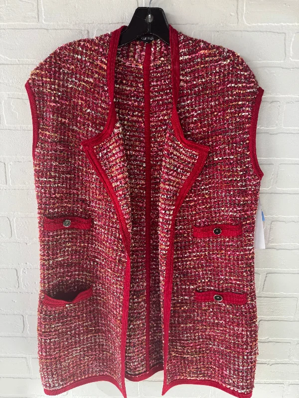 Sweater Cardigan By Carlisle In Red, Size: M