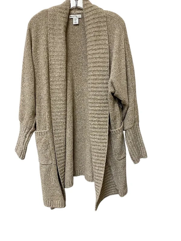 Sweater Cardigan By Cupcakes And Cashmere In Tan, Size: L