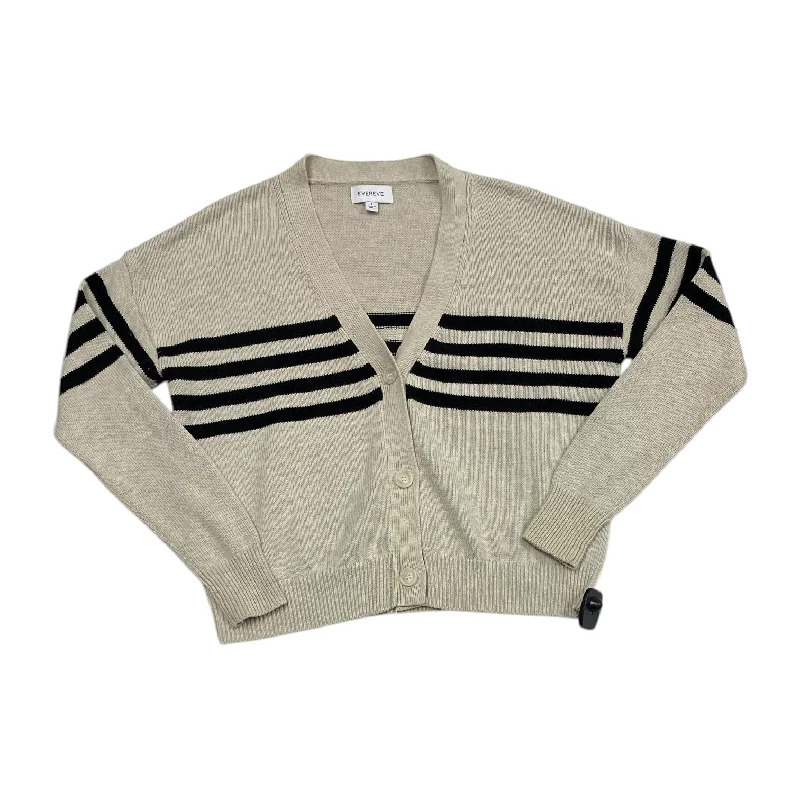 Sweater Cardigan By Evereve In Black & Cream, Size: S