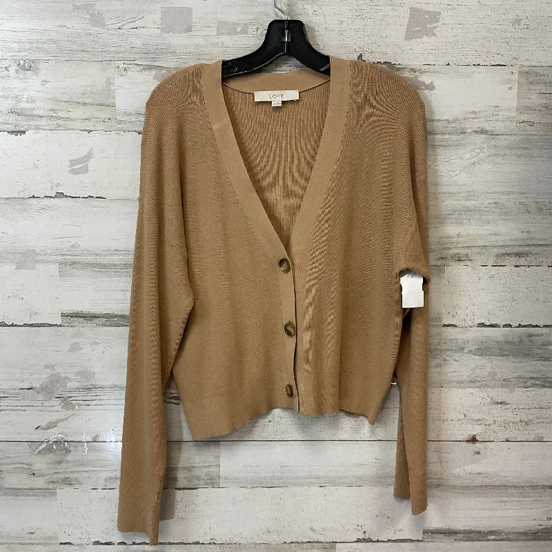 Sweater Cardigan By Loft In Brown, Size: Xxl