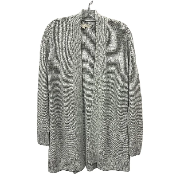 Sweater Cardigan By Loft In Grey, Size: M