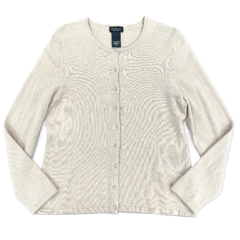 Sweater Cardigan By Lord And Taylor In Tan, Size: Xl