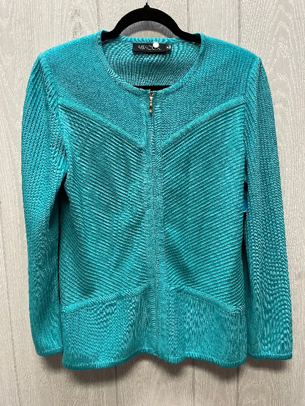 Sweater Cardigan By Misook In Blue, Size: M