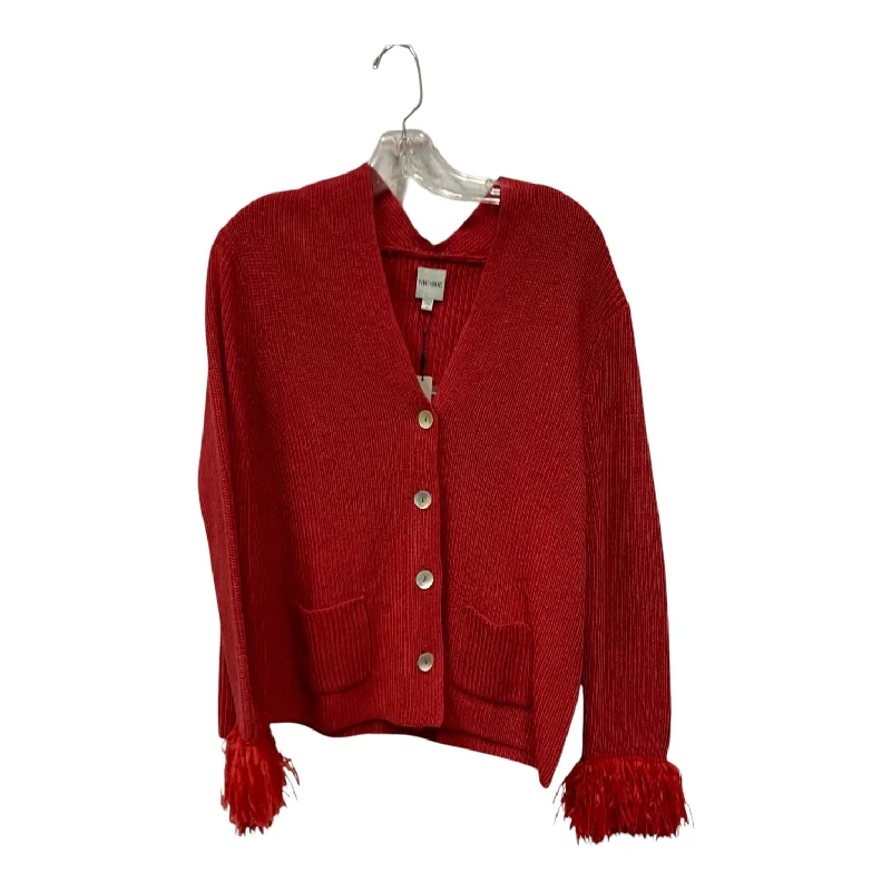 Sweater Cardigan By Nic + Zoe In Red, Size:L