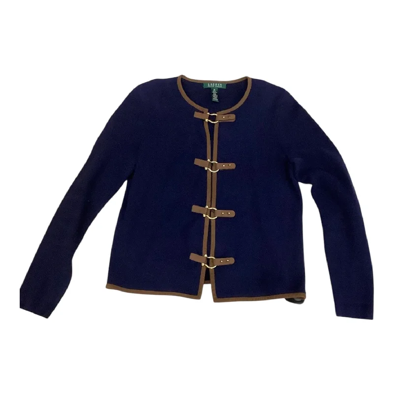 Sweater Cardigan By Ralph Lauren In Navy, Size: M