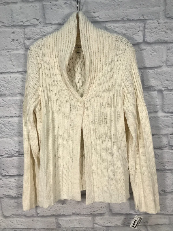 Sweater Cardigan By St Johns Bay In Cream, Size: Xl