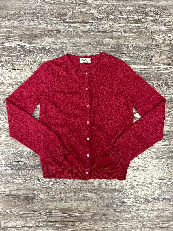 Sweater Cardigan Cashmere By Neiman Marcus In Red, Size: M